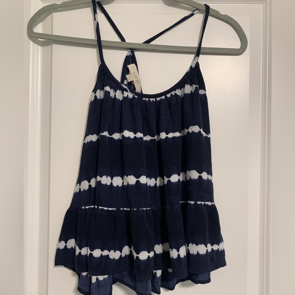 Loft Tie Dye Strappy Tiered Midi Size Small‎